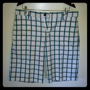 Size 34. Adidas Plaid Golfing Shorts.
